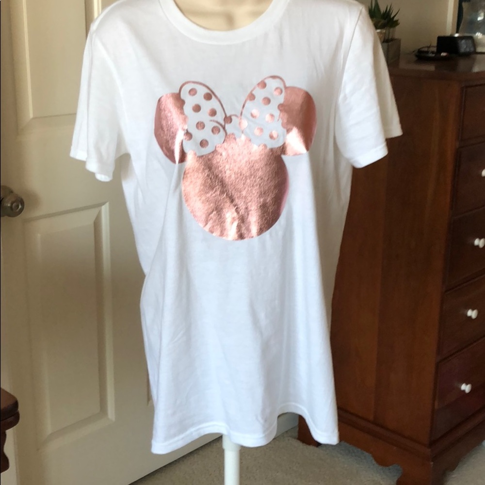 New Rose Gold Foil Minnie Mouse T-Shirt